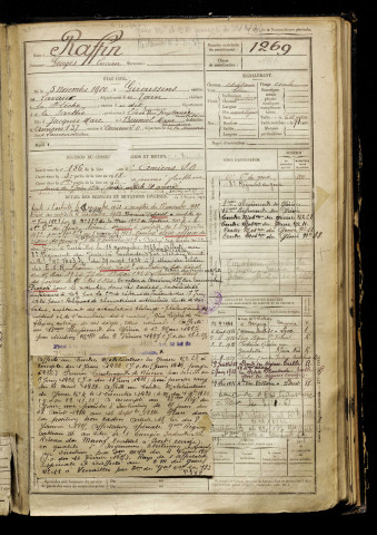 Raffin, Georges Lucien, né le 05 novembre 1900 à Giroussens (Tarn), classe 1920, matricule n° 1269, Bureau de recrutement d'Amiens