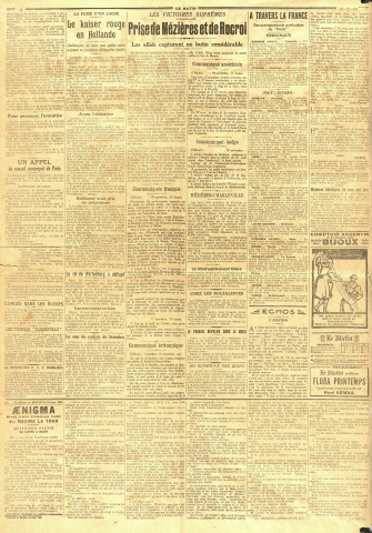 Journal "Le Matin" n° 12.677 du mardi 12 novembre novembre 1918