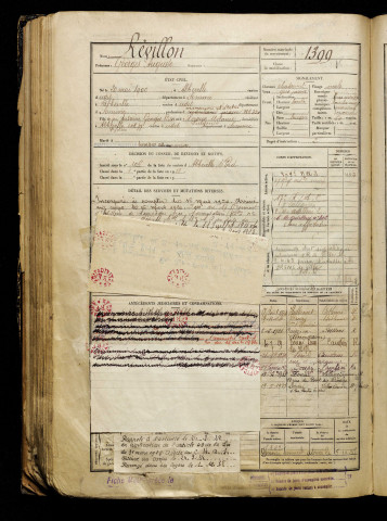 Révillon, Georges Auguste, né le 20 mai 1900 à Abbeville (Somme), classe 1920, matricule n° 1399, Bureau de recrutement d'Abbeville