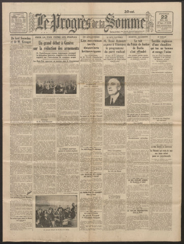 Le Progrès de la Somme, numéro 19230, 22 avril 1932