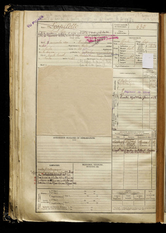 Lespilette, Louis Léon, né le 08 novembre 1897 à Fourmies (Nord), classe 1917, matricule n° 630, Bureau de recrutement d'Amiens