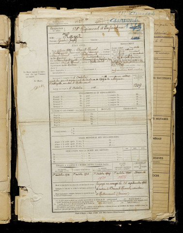 Havet, Gaston Joseph, né le 11 juin 1889 à Dreuil-Hamel (Somme), classe 1909, matricule n° 1359, Bureau de recrutement d'Amiens