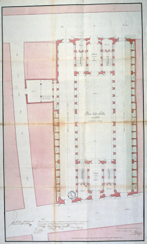 Plan de la halle au bled à construire à Amiens