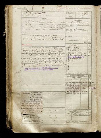 Lemaire, Paul Louis Eugène, né le 29 juin 1894 à Fonches-Fonchette (Somme), classe 1914, matricule n° 402, Bureau de recrutement de Péronne