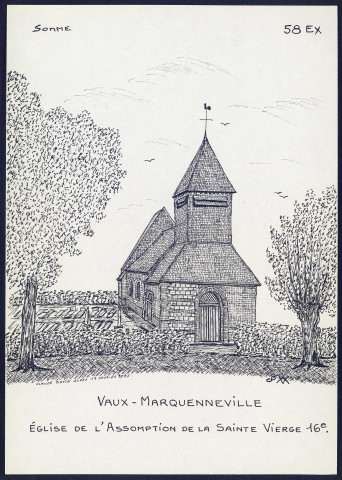Vaux-Marquenneville : église de l'assomption de la Sainte-Vierge - (Reproduction interdite sans autorisation - © Claude Piette)