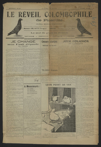 Le Réveil colombophile de Picardie, numéro 28