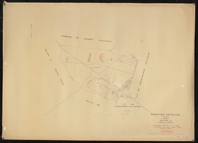 Plan du cadastre rénové - Ponches-Estruval : section A