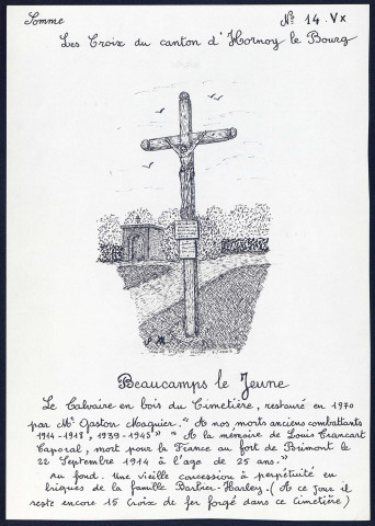 Beaucamps-le-Jeune : calvaire en bois du cimetière - (Reproduction interdite sans autorisation - © Claude Piette)