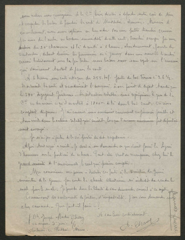 Témoignage de Charoy, André (Sapeur) et correspondance avec Jacques Péricard