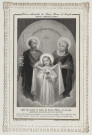 Image pieuse dentelle. Union admirable de Jésus, Marie et Joseph. La sainte Famille