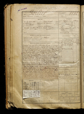 Gorlier, Fernand Nicolas, né le 29 mars 1899 à Raincheval (Somme), classe 1919, matricule n° 1132, Bureau de recrutement d'Abbeville