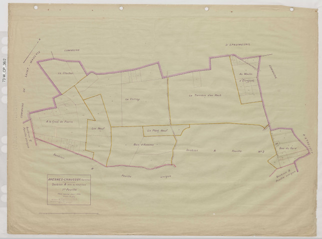 Plan du cadastre rénové - Avesnes-Chaussoy : section A1