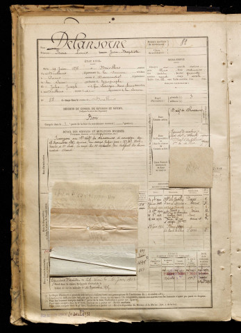 Delansorne, Isaïe Louis Jean-Baptiste, né le 19 juin 1876 à Brévillers (Somme), classe 1896, matricule n° 82, Bureau de recrutement d'Abbeville