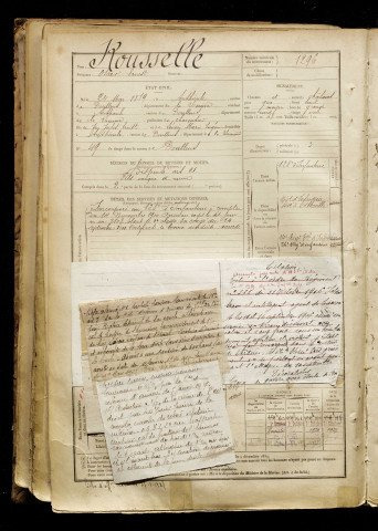 Rousselle, Oscar Ernest, né le 24 mai 1879 à Authieule (Somme), classe 1899, matricule n° 1296, Bureau de recrutement d'Abbeville