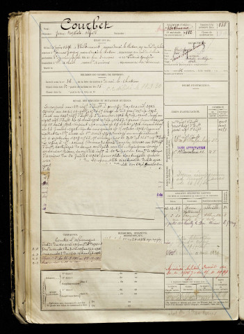 Courbet, Jean Baptiste Alfred, né le 24 juin 1896 à Willencourt (Pas-de-Calais), classe 1916, matricule n° 112, Bureau de recrutement d'Abbeville