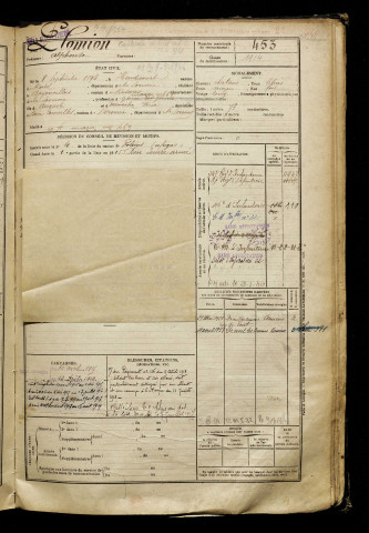 Plomion, Alphonse, né le 08 septembre 1896 à Heudicourt (Somme), classe 1916, matricule n° 453, Bureau de recrutement de Péronne