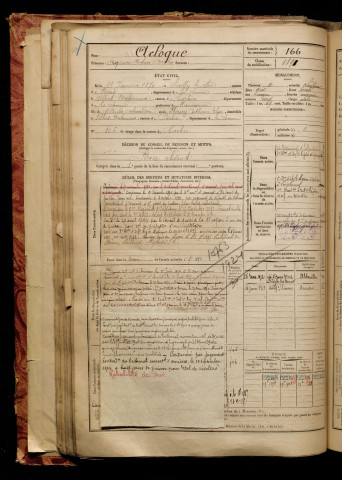 Alcoque, Agénore Octave Arthur, né le 25 janvier 1870 à Sailly-le-Sec (Somme), classe 1890, matricule n° 166, Bureau de recrutement d'Amiens