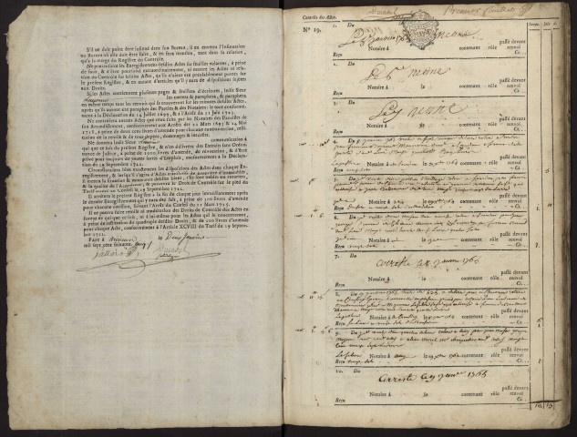 Contrôle des actes du bureau d'Ailly-sur-Noye pour la période du 5 janvier 1765 au 2 janvier 1767