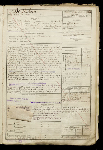 Bertholom, Paul Yves Marie, né le 27 avril 1896 à Nantes (Loire-Atlantique), classe 1916, matricule n° 2365, Bureau de recrutement d'Abbeville