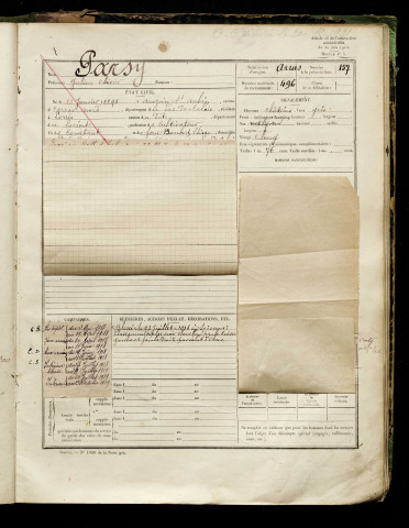 Parsy, Julien Olivier, né le 18 janvier 1899 à Anzin-Saint-Aubin (Pas-de-Calais), classe 1918, matricule n° 496, Bureau de recrutement d'Abbeville