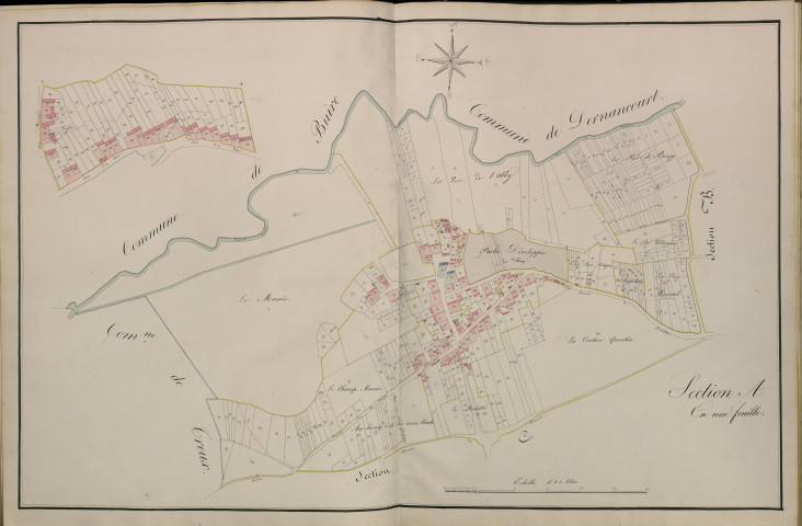 Plan du cadastre napoléonien - Atlas cantonal - Ville-sur-Ancre (Ville-sous-Corbie) : A et partie de A développée
