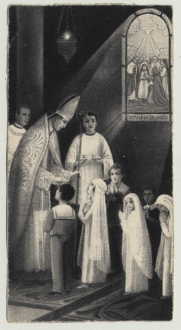 Confirmation d'un enfant par un évêque