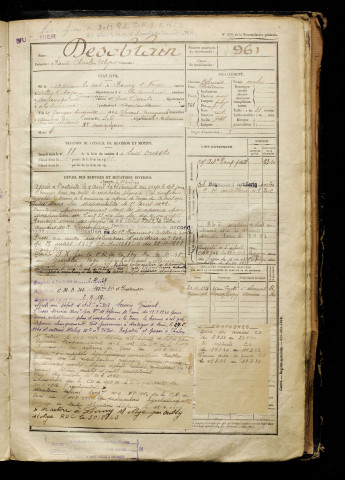 Desoblain, Pierre Charles Ulysse, né le 13 décembre 1901 à Ailly-sur-Noye (Somme), classe 1921, matricule n° 961, Bureau de recrutement d'Amiens