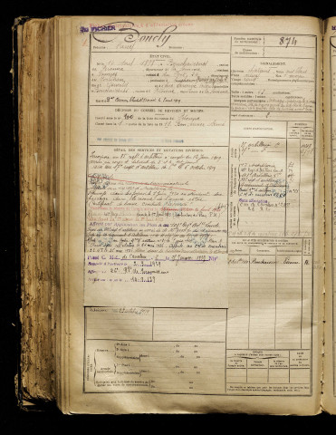 Boucly, Marcel, né le 16 avril 1898 à Bouchavesnes-Bergen (Somme), classe 1918, matricule n° 874, Bureau de recrutement de Péronne