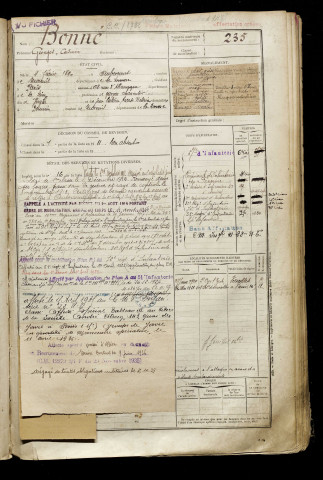 Bonné, Georges Casimir, né le 04 février 1890 à Aubercourt (Somme), classe 1910, matricule n° 235, Bureau de recrutement de Péronne