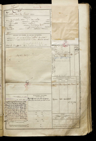 Hié, Arthur Joseph Léon François, né le 13 octobre 1894 à Courcelette (Somme), classe 1914, matricule n° 1075, Bureau de recrutement de Péronne