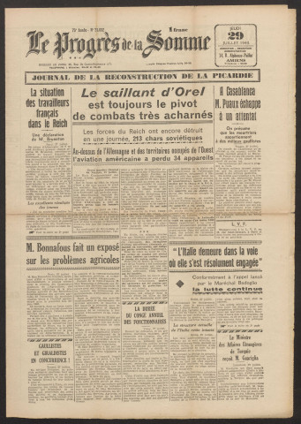 Le Progrès de la Somme, numéro 23032, 29 juillet 1943