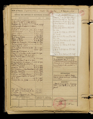 Ducastel, André Eloi Gaëtan, né le 01 décembre 1898 à Frestoy-Vaux (Le) (Oise), classe 1918, matricule n° 164, Bureau de recrutement de Péronne