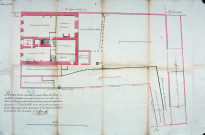 Plan du rez-de-chaussée et premier étage de l'hôtel de ville de Doullens avec celui des prisons [...]