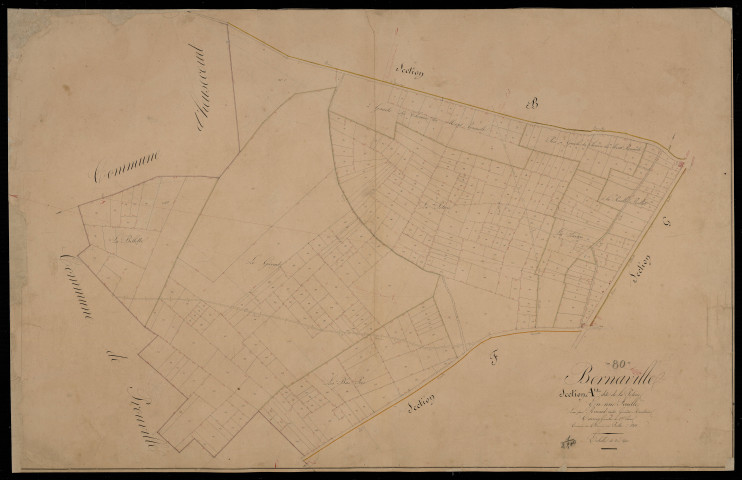 Plan du cadastre napoléonien - Bernaville : Poterie (La), A