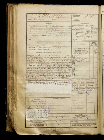 Debuigny, Jules Alfred, né le 26 décembre 1899 à Hallencourt (Somme), classe 1919, matricule n° 934, Bureau de recrutement d'Abbeville