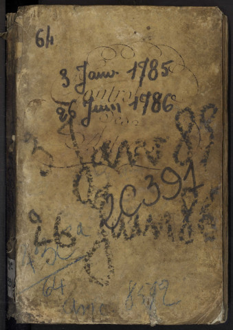 Contrôle des actes du bureau d'Albert pour la période du 3 janvier 1785 au 26 juin 1786