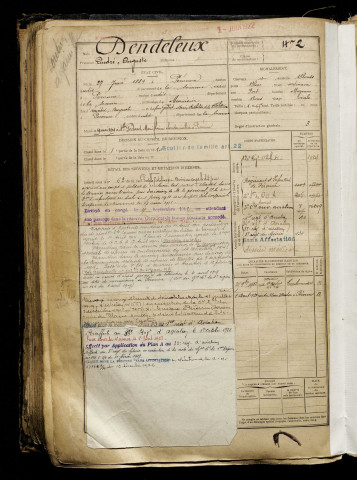 Dendeleux, André Auguste, né le 27 juin 1889 à Péronne (Somme), classe 1909, matricule n° 472, Bureau de recrutement de Péronne