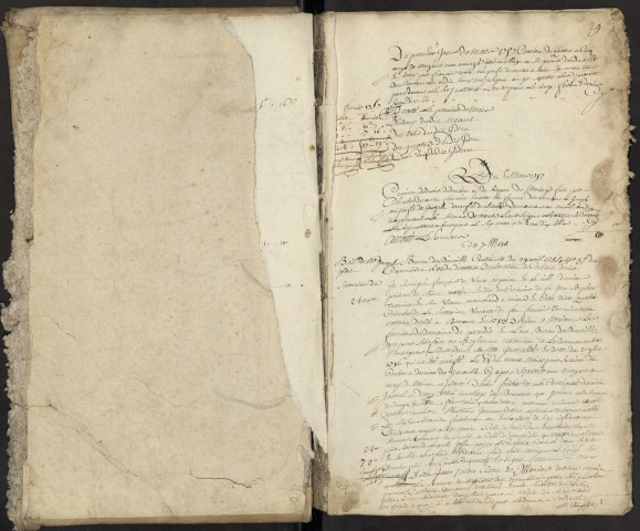 Centième denier du bureau d'Andainville pour la période du 1er mars 1757 au 30 octobre 1758