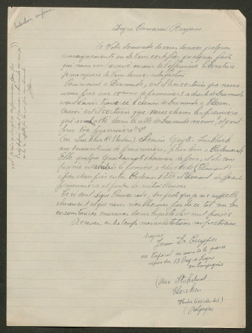 Témoignage de De Cuyper, Jerom (Sergent) et correspondance avec Jacques Péricard