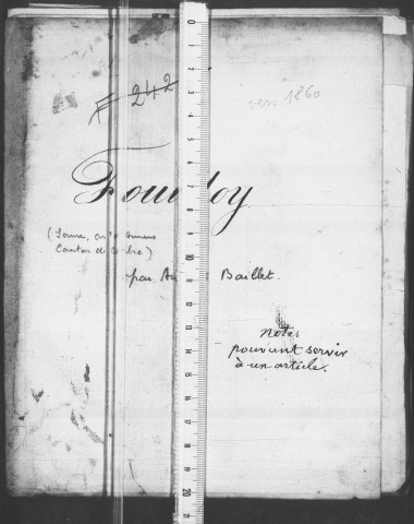 Chapitre de Fouilloy. – Historique : copie partielle du cartulaire, notes historiques par Auguste Baillet