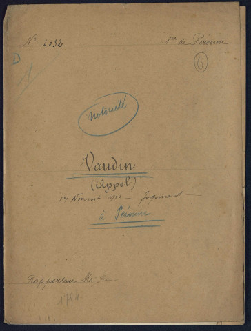 Péronne. Demande d'indemnisation des dommages de guerre : dossier Vaudin-Boinet