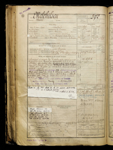 Melchilsen, André, né le 03 juin 1900 à Ponthoile (Somme), classe 1920, matricule n° 372, Bureau de recrutement d'Abbeville