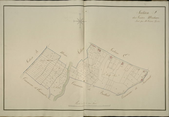 Plan du cadastre napoléonien - Pont-Remy (Pont-de-Rémy) : Terres Madame (Les), F1