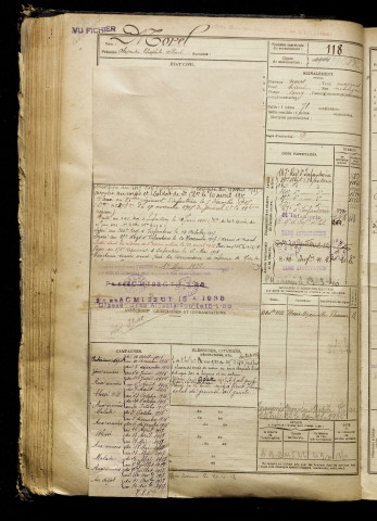 Morel, Alexandre Théophile Albert, né le 10 mars 1896 à Malpart (Somme), classe 1916, matricule n° 118, Bureau de recrutement de Péronne