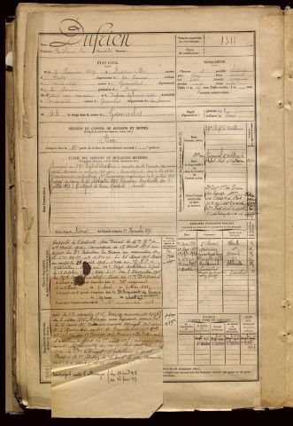 Dufrien, Epiphane Léon Anatole, né le 09 janvier 1869 à Fressenneville (Somme), classe 1889, matricule n° 1318, Bureau de recrutement d'Abbeville