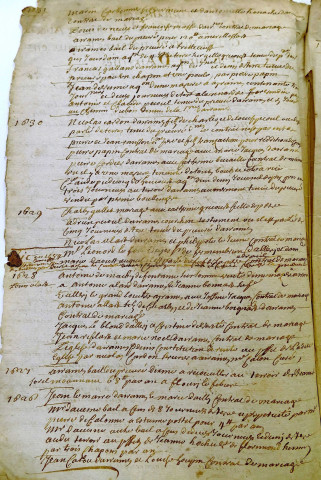 Etudes de Me Abdias Callon et de Me Antoine Callon. Répertoire pour la période 1596-1637