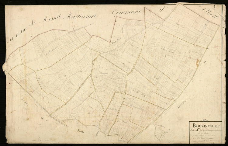 Plan du cadastre napoléonien - Bouzincourt : Herbonnières (Les) ; Champs Messiot (Les), C