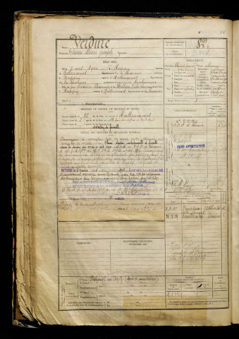 Verdure, Pierre Alexis Joseph, né le 03 août 1900 à Huppy (Somme), classe 1920, matricule n° 82, Bureau de recrutement d'Abbeville