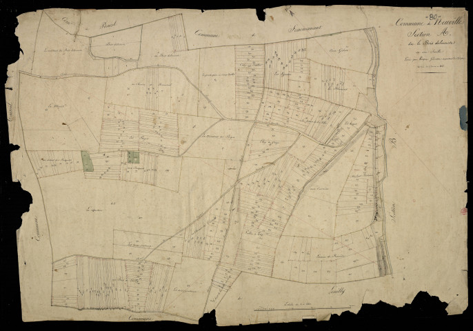 Plan du cadastre napoléonien - Neuville-Les-Loeuilly (Neuville) : Bois Delvencre (Le), A
