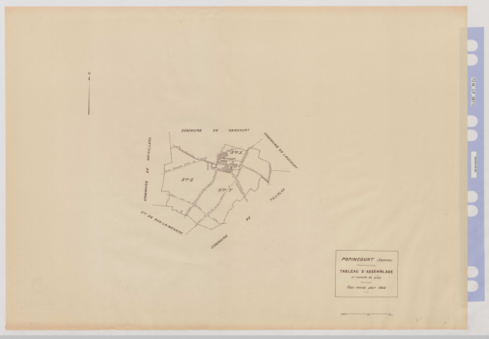 Plan du cadastre rénové - Popincourt : tableau d'assemblage (TA)